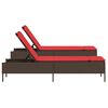 vidaXL Patio Sun Lounger Brown