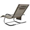 vidaXL Sun Lounger Taupe Textilene Medium Foldable Folding Sun Lounger
