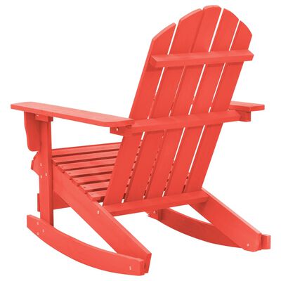 vidaXL Patio Rocking Adirondack Chair Solid Fir Wood Red