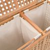 vidaXL Laundry Bin 34.4"x18.1"x26.4" Solid Wood Walnut