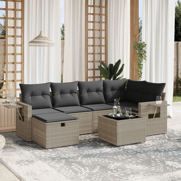 vidaXL Garden Sofa Set Light Grey