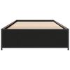 vidaXL Bed Frame Black Engineered Wood, Metal Twin Modern Bed Frame