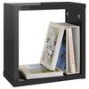 vidaXL Cube Shelf Set of 6 Glossy black Engineered wood Compact