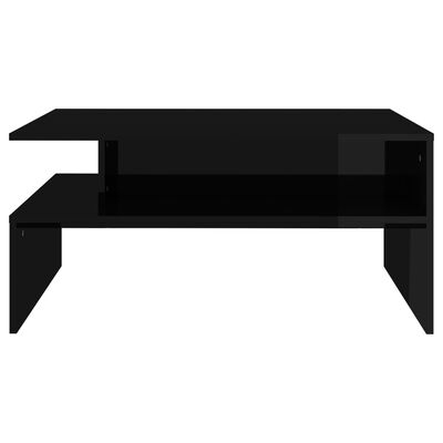 vidaXL Coffee Table High Gloss Black 35.4"x23.6"x16.7" Engineered Wood