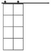 vidaXL Sliding Door with Hardware Set 35.4x80.7" ESG Glass&Aluminium