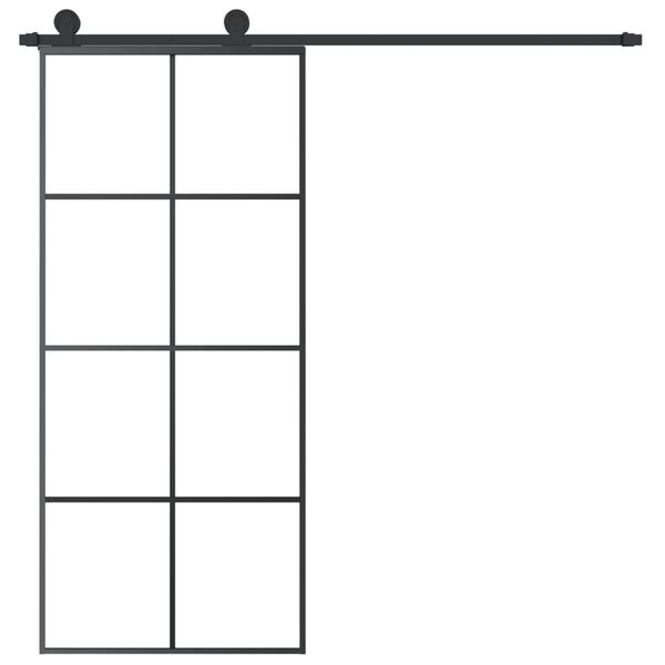 vidaXL Sliding Door with Hardware Set 35.4x80.7" ESG Glass&Aluminium