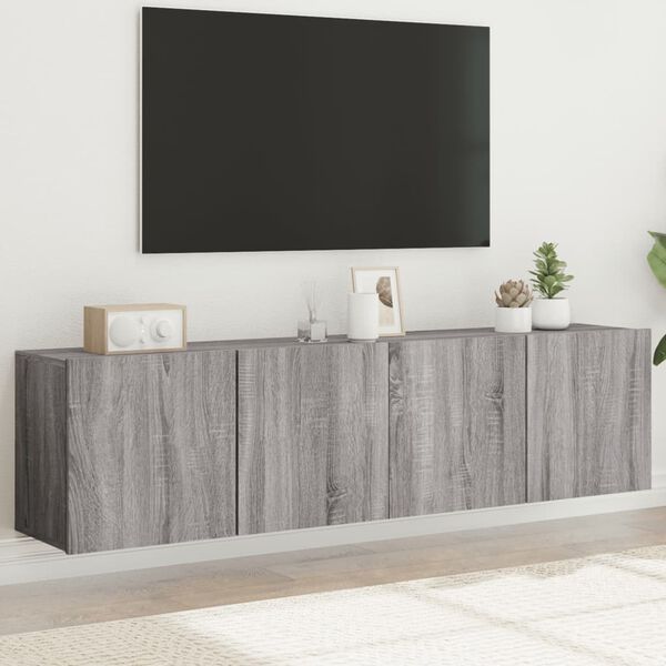 vidaXL TV Cabinet Set of 2 Gray Sonoma Engineered wood Medium