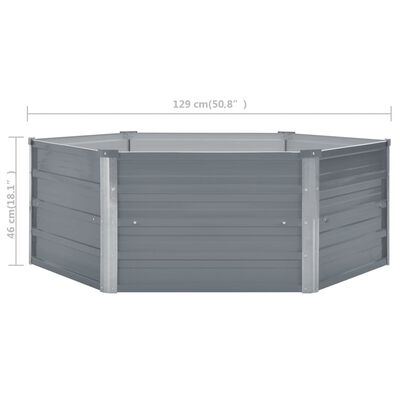 vidaXL Raised Garden Bed 50.8"x50.8"x18.1" Galvanised Steel Gray