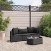 vidaXL Patio Sofa Set Set of 3 Black