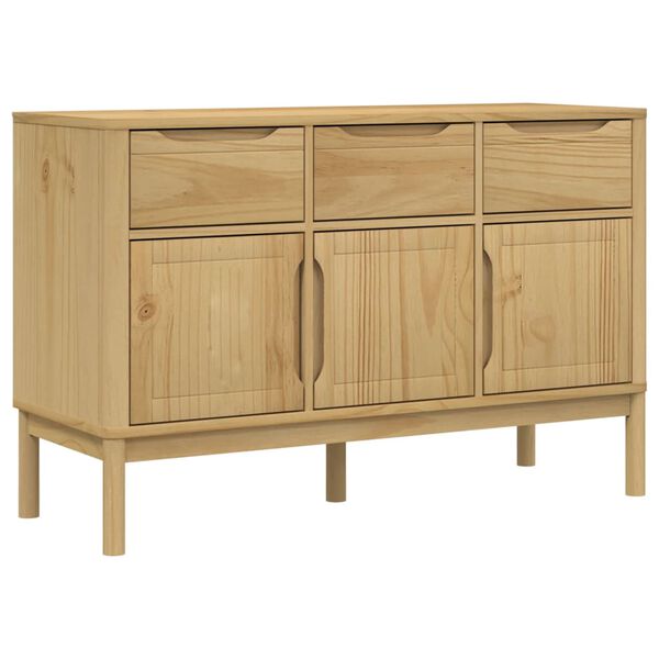 vidaXL Sideboard Wax brown Solid pinewood, engineered wood Medium