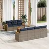 vidaXL 8 Piece Garden Sofa Set with Cushions Grey Poly Rattan