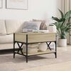 vidaXL Coffee Table Sonoma Oak 27.6"x19.7"x19.7" Engineered Wood and Metal
