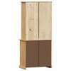 vidaXL Highboard Honey Solid pine wood, engineered wood, metal, glass