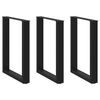 vidaXL Coffee Table Leg Set of 3 Black Powder-Coated Steel