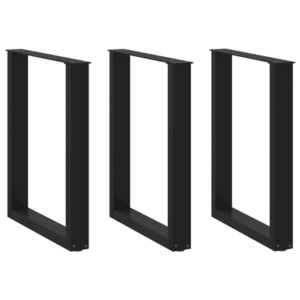 vidaXL Coffee Table Leg Set of 3 Black Powder-Coated Steel