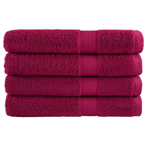 vidaXL Towel Set of 4 Bordeaux 100% cotton 39.4 x 78.7 in Towel