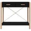 vidaXL Console Table Black Engineered wood, Solid pinewood, Metal Medium