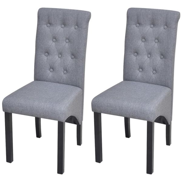 vidaXL Dining Chair Set of 2 Dark Gray Wooden frame Standard Durable