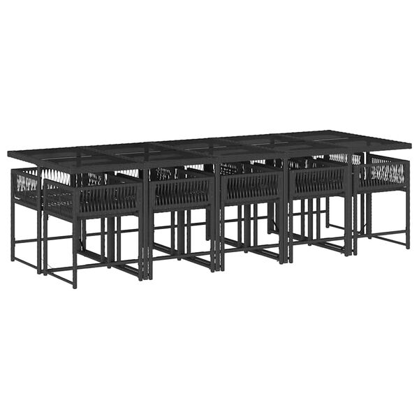 vidaXL Garden Dining Set Black