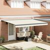 vidaXL Retractable Awning Cream Fabric (100% polyester) with PU coating