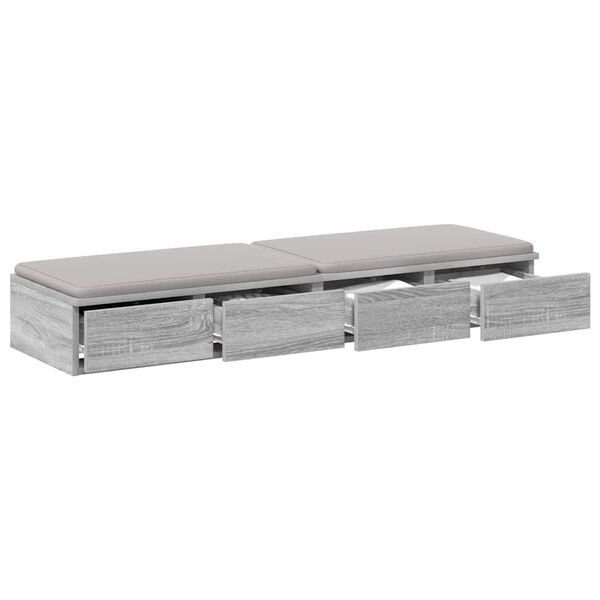 vidaXL Bed Drawers Grey Sonoma 47.24 x 14.37 x 6.50 in Engineered Wood