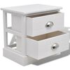vidaXL Bedside Cabinet Set of 2 White Paulownia wood + MDF + plywood