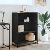 vidaXL Book Cabinet Black Engineered wood, Metal Medium Book Cabinet