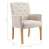 vidaXL Dining Chair Set of 4 Beige Fabric (100% polyester), rubberwood