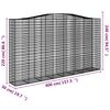 vidaXL Gabion Basket Set of 8 Silver Galvanized iron Extra Large