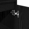 vidaXL Bathroom Cabinet with Shelf Black Oak 11.81 x 11.81 x 39.37 in