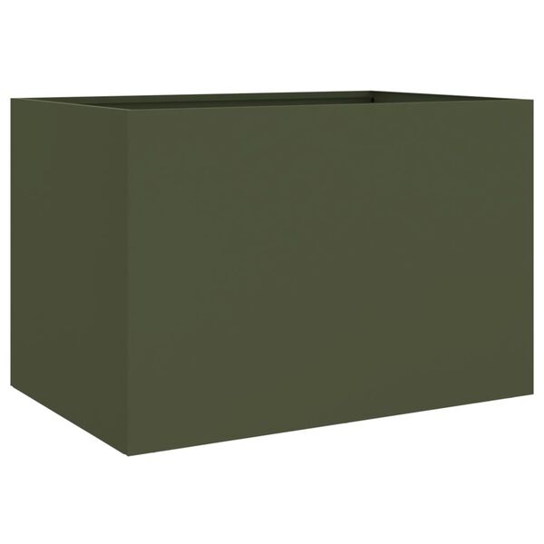 vidaXL Planter Olive Green Cold-rolled Steel Medium Durable Planter
