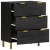vidaXL Sideboard Black Engineered wood, Solid mango wood, Brass Medium