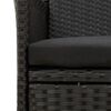 vidaXL Garden Chair Set of 4 Black Poly rattan Medium Durable