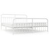 vidaXL Bed Frame White Steel 79x79 in Bed Frame Rectangular