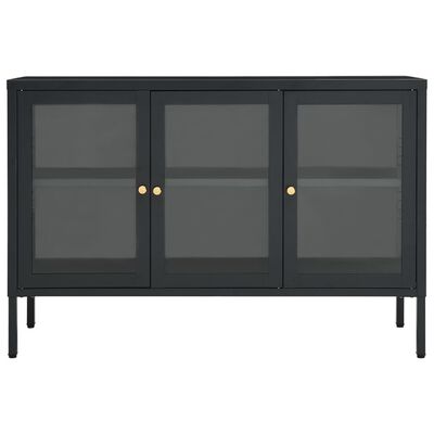 vidaXL Sideboard Anthracite 41.3"x13.8"x27.6" Steel and Glass