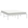 vidaXL Bed Frame White Powder-coated steel King Size Bed Frame