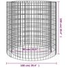vidaXL Gabion Fire Pit Ø 39.4" Galvanized Iron