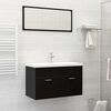 vidaXL Bathroom Furniture Set Black Engineered Wood, Acrylic Medium