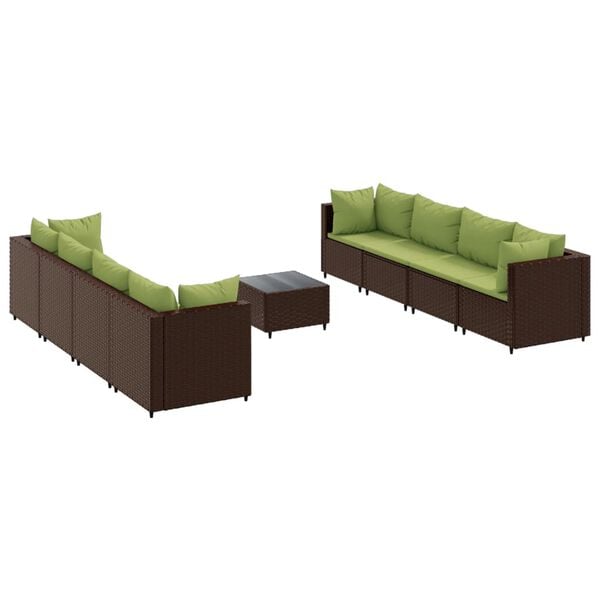 vidaXL Patio Lounge Set Set of 8 Brown