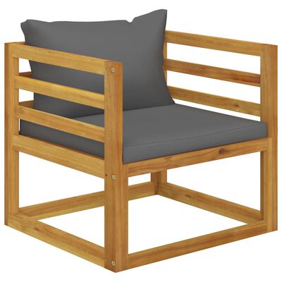 vidaXL 5 Piece Patio Lounge Set with Cushion Solid Acacia Wood