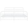 vidaXL Bed Frame White Steel 78.7 x 78.7 in Bed Frame Rectangular