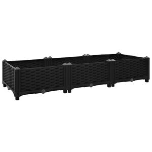 vidaXL Raised Bed Black Polypropylene Large Durable Garden Planter
