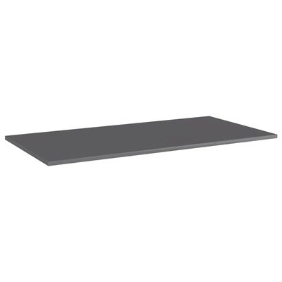 vidaXL Bookshelf Boards 4 pcs High Gloss Gray 39.4"x19.7"x0.6" Engineered Wood