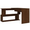 vidaXL Corner Desk Brown oak Engineered wood Large Corner Desk