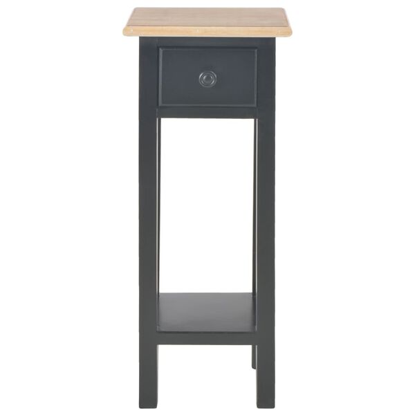 vidaXL Telephone Table Black and Brown MDF and Pinewood Compact