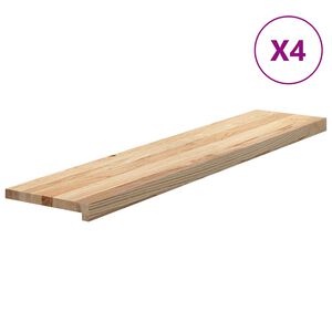 vidaXL Stair Tread Set of 4 Natural Oak Solid Oak Wood 47.2x11.8x0.8 in