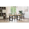 vidaXL Dining Table Natural and Black Solid pine wood 70.9 x 35.4 in