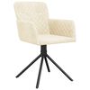 vidaXL Swivel Dining Chair Set of 2 Cream Velvet Swivel