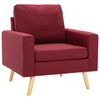 vidaXL Sofa Wine Red Fabric (100% polyester), solid pine wood, rubberwood