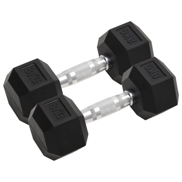 vidaXL Dumbbells 2 pcs 35.3 lb Total Cast Iron